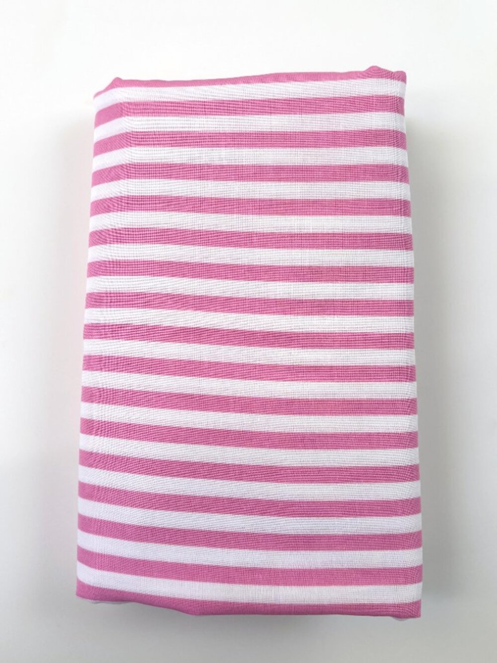 Pink and White Striped Fabric Yardage 2 3/4 Yds Cotton Stripes